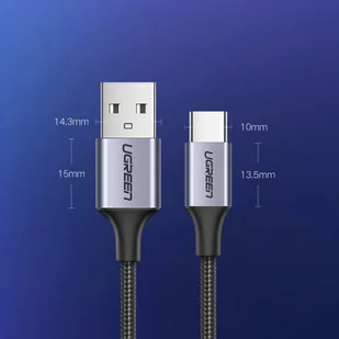 UGREEN kabel przewód USB - USB Typ C Quick Charge 3.0 3A 2m szary (60128) - Kable USB - miniaturka - grafika 11
