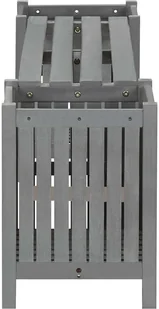 vidaXL Ławka ogrodowa z 2 donicami 150 cm, lite drewno akacjowe, szara - Ławki ogrodowe - miniaturka - grafika 3