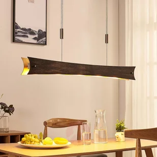 Ściemniana lampa wisząca LED Ebba, czarno-złota - Lampy sufitowe - miniaturka - grafika 2