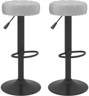 Taborety i hokery - vidaXL Stołki barowe, 2 szt., szare, obite aksamitem - miniaturka - grafika 1
