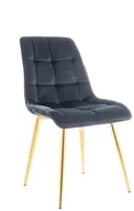 Krzesła - Signal Krzesło CHIC VELVET Czarny Złoty CHICVZL - miniaturka - grafika 1