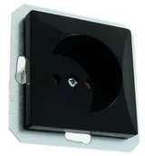 Gniazdka elektryczne - Abex Perła czarny mat gniazdo pojedyncze PT-15P PT-15P-czarny mat - miniaturka - grafika 1
