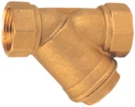 Akcesoria hydrauliczne - Invena OBI Filtr wodny mechaniczny skośny GZ mosiądz 1" - miniaturka - grafika 1