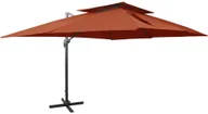 Parasole ogrodowe - vidaXL Wiszący parasol z podwójną czaszą, terakota, 400 x 300 cm vidaXL - miniaturka - grafika 1