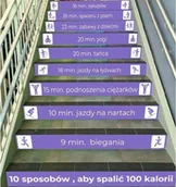 Systemy ekspozycyjne i znaki informacyjne - 10 sposobów by spalić 100 kalorii - naklejki na schody ES082 - miniaturka - grafika 1