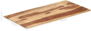 vidaXL Blat stołu, lite drewno sheesham, 15-16 mm, 60x100 cm vidaXL - Blaty meblowe i parapety okienne - miniaturka - grafika 6