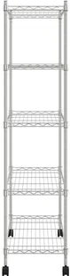 vidaXL 5-poziomowy regał na kółkach, 75x35x155 cm, chrom, 250 kg 324629 - Szafy i regały magazynowe - miniaturka - grafika 4