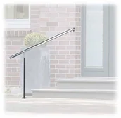 Kosze na śmieci - Relaxdays stojak na schody ze stali nierdzewnej, do stosowania wewnątrz i na zewnątrz, między 80-150 cm, z uchwytami ściennymi + metalowymi kołkami, srebrny, srebro, 1500 mm 10022622_632 - miniaturka - grafika 1