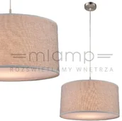 Lampy sufitowe - Globo Lighting Lampa wisząca PACO 15185H abażurowa OPRAWA zwis okrągły szary - miniaturka - grafika 1