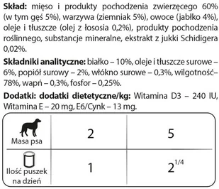 Dolina Noteci PREMIUM dla psów małych ras z gęsią ziemniakami i jabłkiem 12x185 g 23351-uniw - Mokra karma dla psów - miniaturka - grafika 2