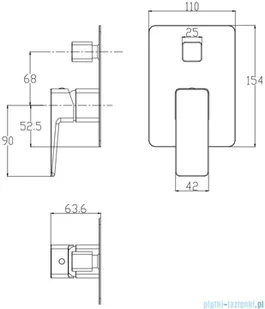 Omnires Parma system wannowy podtynkowy chrom SYSPMW01CR - Baterie podtynkowe - miniaturka - grafika 2