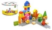 Klocki - PLAYME Klocki drewniane w wiaderku 55 el. Ulica - miniaturka - grafika 1