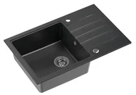 Zlewozmywaki - STEINER PETER 111 czarny ze stalowym odpływem HCQP7850CZK - miniaturka - grafika 1