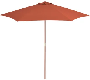 vidaXL Parasol ogrodowy na drewnianym słupku, 270 cm, terakota - Parasole ogrodowe - miniaturka - grafika 2