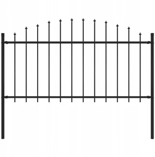 Panel ogrodzeniowy z grotami (1,25-1,5) x 1,7 m, stal, czarny - Ogrodzenia - miniaturka - grafika 2