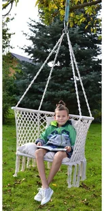 SASKA GARDEN Hamak ażurowy fotel wiszący 72x62cm z poduszką ecru victoriasport-1018065-0 - Fotele ogrodowe wiszące - miniaturka - grafika 14