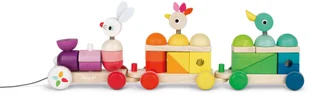 Janod Pociąg z klockami i zwierzątkami do ciągnięcia J08202 - Pociągi dla dzieci - miniaturka - grafika 24
