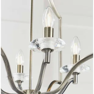 Endon LAMPA wisząca LAINEY 81916 Endon świecznikowa OPRAWA metalowy ZWIS na łańcuchu mosiądz przezroczysty 81916 - Lampy sufitowe - miniaturka - grafika 4