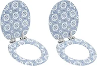 Deski sedesowe - Deski klozetowe wolnoopadające, 2 szt., MDF, wzór porcelanowy - miniaturka - grafika 1