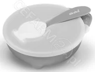 Lunch boxy - Akuku miseczka z łyżeczką A0425 szara - miniaturka - grafika 1