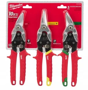 Milwaukee 48224533 nożyc do blachy promocyjny zestaw 3-częściowy MLW48-22-4533 - Nożyce i noże - miniaturka - grafika 2