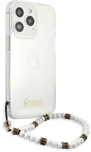 Guess GUHCP13LKPSWH iPhone 13 Pro / 13 6,1" Transparent hardcase White Pearl GUE001787-0 - Etui i futerały do telefonów - miniaturka - grafika 6