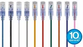 Kable miedziane - Monoprice SlimRun Cat6A karta sieciowa, wielokolorowy - miniaturka - grafika 1