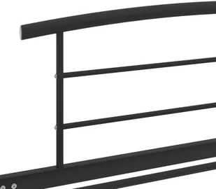 vidaXL Rama łóżka, czarna, metalowa, 90 x 200 cm - Łóżka - miniaturka - grafika 12