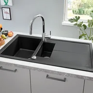 Zlewozmywaki - Grohe K400 50x100 cm czarny granit 31642AP0 - miniaturka - grafika 1