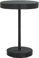 Stoły ogrodowe - vidaXL Stolik ogrodowy, czarny, 75,5 x 106 cm, polirattan - miniaturka - grafika 1