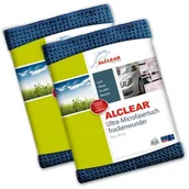Ściereczki, gąbki, czyściki - ALCLEAR Alclear 8209012 zestaw ściereczek czyszczących i przyciągających wodę, z mikrofibry, do czyszczenia samochodu i motoru, 60 x 40 cm, granatowy 820901_2 - miniaturka - grafika 1