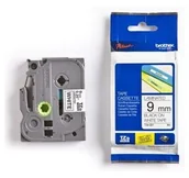 Etykiety do drukarek - Brother Taśma biała z czarnym nadrukiem TZ221; 9 mm TZE221 - miniaturka - grafika 1