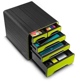 CEP Zestaw 5 szufladek CEP Smoove, czarny/zielony C7213G-15 - Szafki biurowe - miniaturka - grafika 3