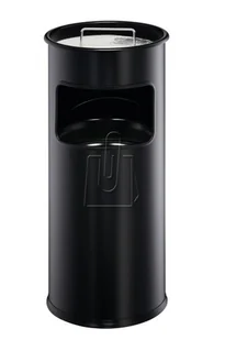 Durable Kosz na śmieci okrągły metalowy z popielnicą antracytowy - Kosze biurowe - miniaturka - grafika 2