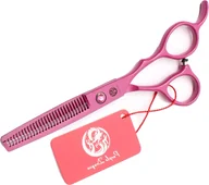 Nożyczki fryzjerskie - Purple Dragon Degażówki Fryzjerskie 6,0 Leworęczne Różowe N633-PD - miniaturka - grafika 1