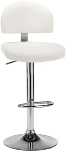 vidaXL Stołek barowy, biały, sztuczna skóra - Taborety i hokery - miniaturka - grafika 2