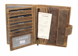 Jennifer Jones CA$H Portfel Męski Skórzany Miękka Skóra Licowa Bardzo Duży Pionowy Z Zapięciem Etui Na Dokumenty 5494 - Portfele - miniaturka - grafika 7