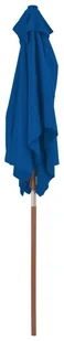 vidaXL Parasol ogrodowy na drewnianym słupku, niebieski, 150x200 cm 313885 - Parasole ogrodowe - miniaturka - grafika 6