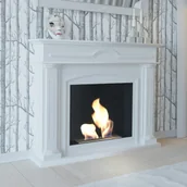 Biokominki - KRATKI Biokominek portalowy DECEMBER biały z certyfikatem TÜV DECEMBER/TUV - miniaturka - grafika 1