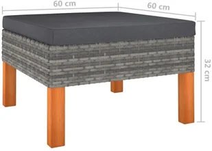 vidaXL 5-cz. zestaw wypoczynkowy do ogrodu, poduszki, rattan PE, szary 3059711 - Meble ogrodowe - miniaturka - grafika 7