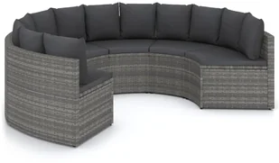 VidaXL  6-częściowa sofa do ogrodu, z poduszkami, polirattan, szara 3064895 - Sofy ogrodowe - miniaturka - grafika 2