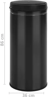 FENIKS vidaXL Automatyczny z czujnikiem 80 L stal czarny 322703 - Kosze na śmieci - miniaturka - grafika 7