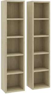 vidaXL Szafki na płyty CD, 2 szt., dąb sonoma, 21x16x93,5 cm, płyta vidaXL - Szafki do salonu - miniaturka - grafika 2