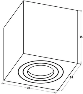 Zuma Line Sufitowa LAMPA downlight QUARDIP SL ACGU10-161 metalowa OPRAWA kwadratowy SPOT kostka cube łazienkowa IP44 czarna ACGU10-161 - Lampy sufitowe - miniaturka - grafika 2