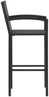 vidaXL 5-cz zestaw mebli barowych z podłokietnikami czarny rattan PE 3064811 - Pozostałe meble ogrodowe - miniaturka - grafika 7