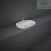 Umywalki - RAK Ceramics Ceramics VARIANT UMYWALKA WPUSZCZANA OWALNA 60X42 CM Z OTWOREM BIAŁY POŁYSK VARDI36001AWHA - miniaturka - grafika 1