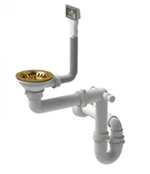 Syfony - QUADRON Quadron Syfon pionowy do zlewozmywaka stalowego 1 lub 1 komora z ociekaczem 3,5" cala kolor złoty SAVE SPACE - miniaturka - grafika 1
