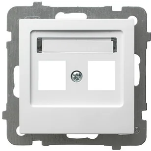 Ospel Plakietka podwójnego gniazda telefonicznego AS Biały GPK-2G/p/00 - Klawisze i ramki - miniaturka - grafika 2