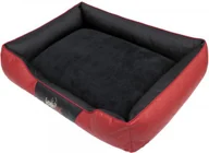 Legowiska dla psów - Hobbydog Legowisko Cesarskie Exclusive Czerwony skaj i czarne futro R4 R4 CEECZE4 - miniaturka - grafika 1