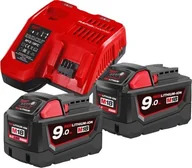 Akumulatory do elektronarzędzi - Milwaukee Elektronarzędzia Bezprzewodowe Aku Zestaw akumulatorów z ładowarką Milwaukee NRG M18 NRG-902 - miniaturka - grafika 1